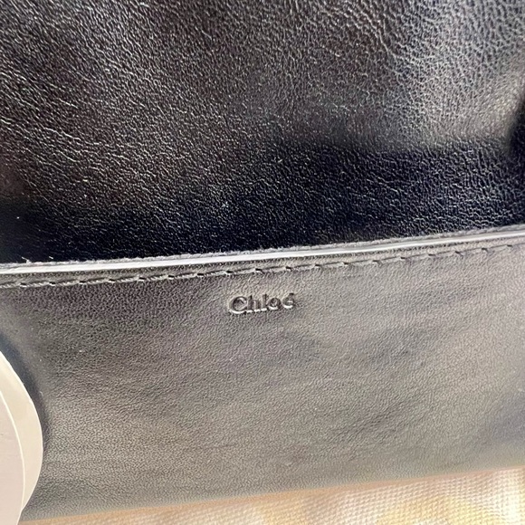 Chloé Alice handbag featuring a black and beige leather design. Crossbody EUC - Picture 9 of 16